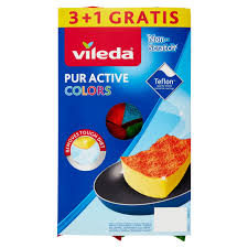 Vileda spugne pur active colors x4